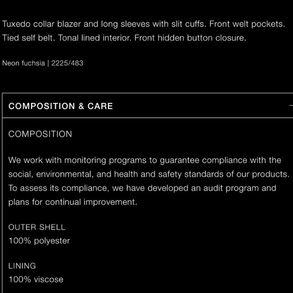 ZARA Hot Pink Belted Tuxedo Collar BLAZER! Lined Barbiecore Business Casual NWT - Picture 14 of 14